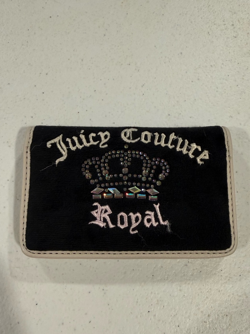 Juicy Couture Royal Black Velvet Card Holder